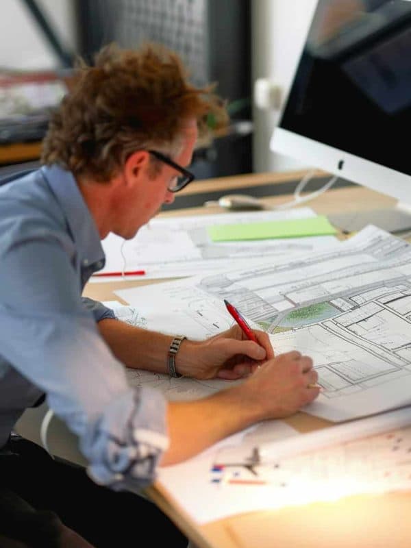 Engineer planning a concrete project